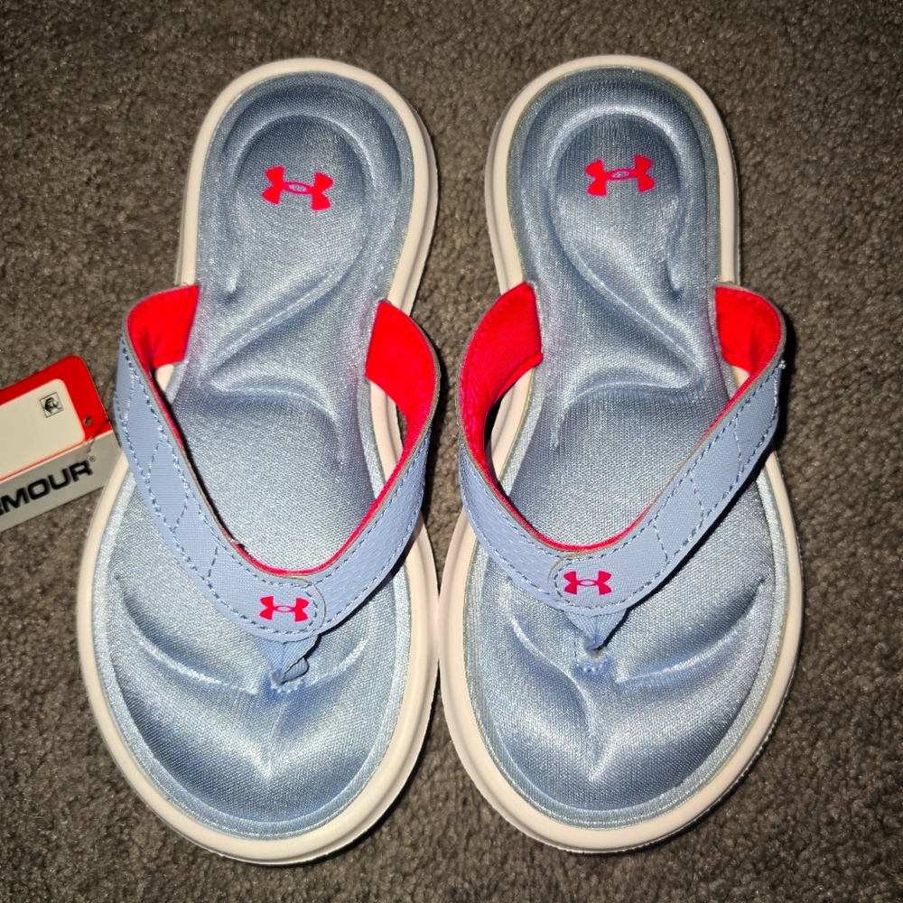 Nwt under armour slippers sandals youth girls 1 new - Picture 2 of 4